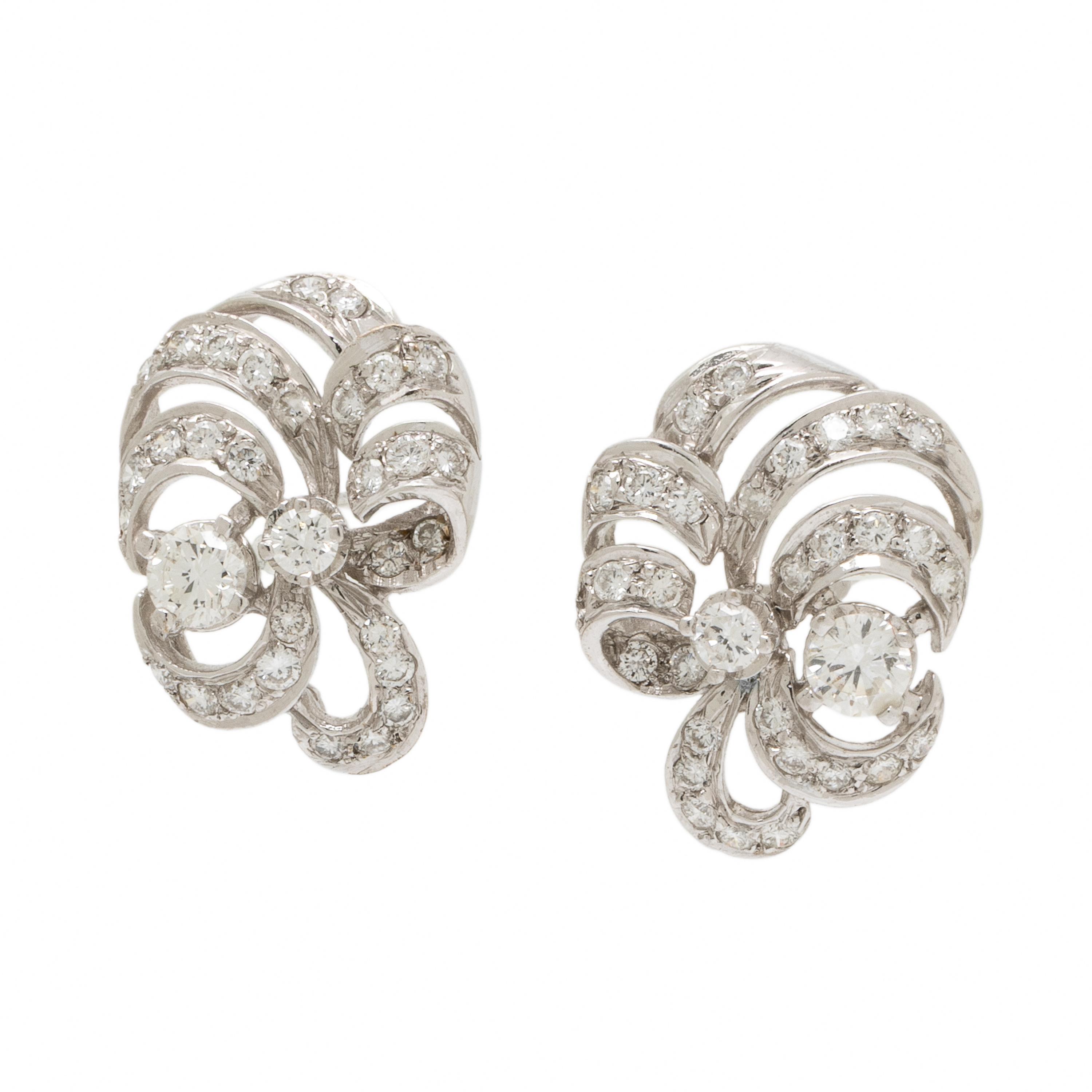 White Gold and Diamond Earrings