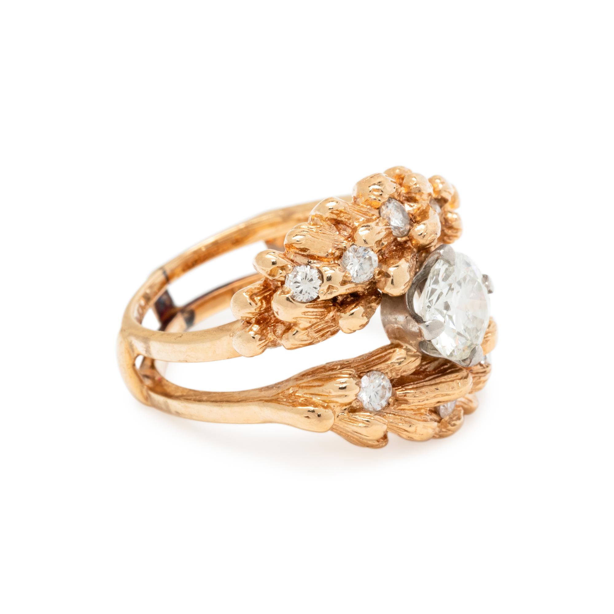 YELLOW GOLD AND DIAMOND RING