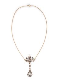 ROSE CUT DIAMOND PENDANT NECKLACE