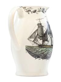 A Liverpool Creamware 'John Adams' Pitcher