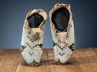 Sioux and Cheyenne Beaded Hide Moccasins