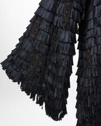 Unlabeled Black Coat with Ruffles, 1910-30s