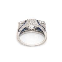 ART DECO, DIAMOND AND SAPPHIRE RING