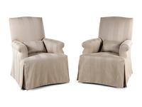 A Pair of Herringbone-Upholstered Armchairs
