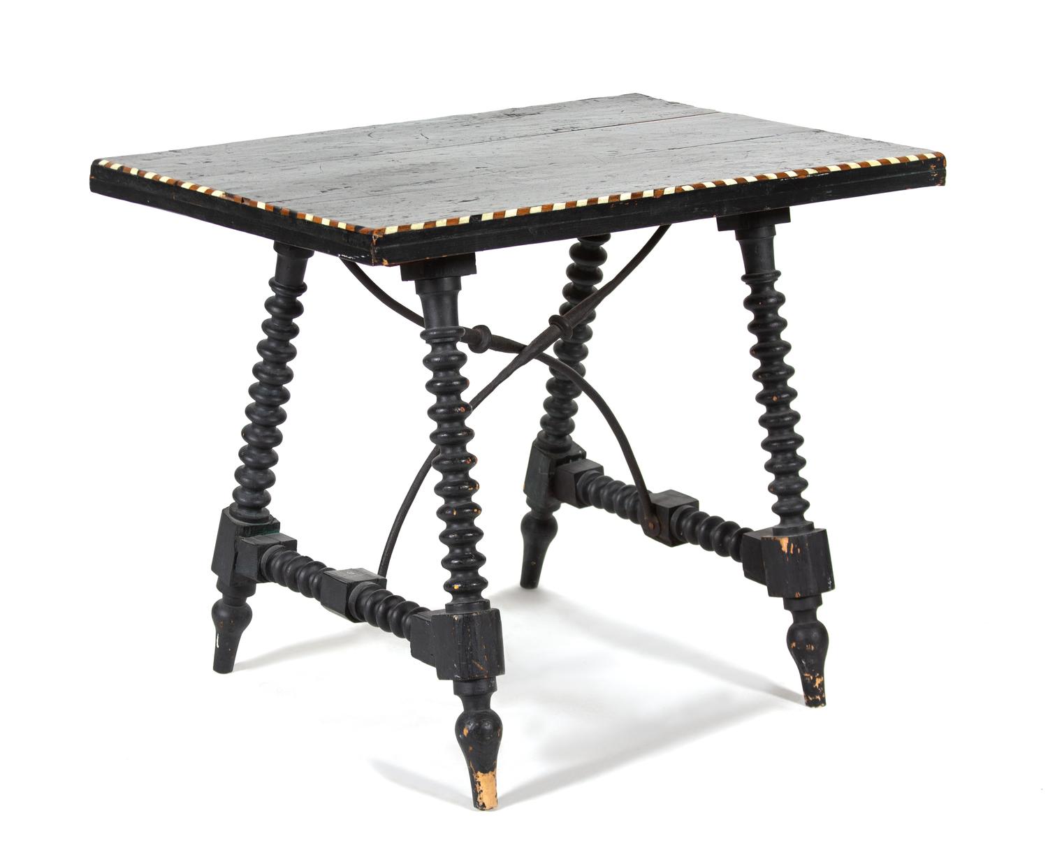 An American Ebonized Bone Inlaid Table — LATE 19TH/EARLY 20TH CENTURY