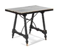 An American Ebonized Bone Inlaid Table — LATE 19TH/EARLY 20TH CENTURY