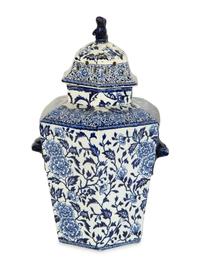 Two English Transfer-Decorated Stoneware Potpourri Vases