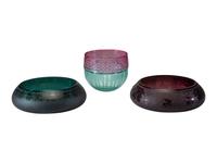 Three Art Glass Bowls