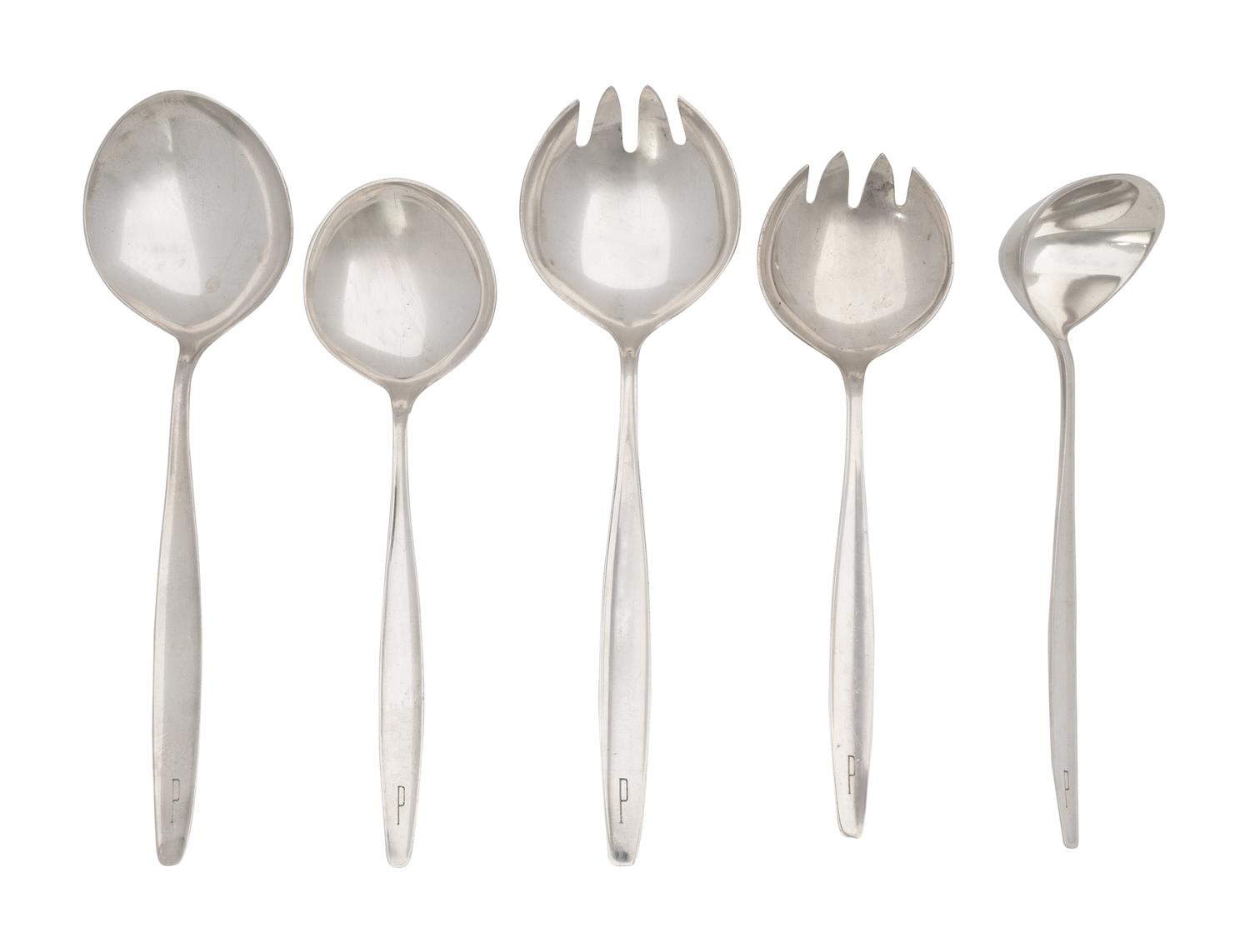 A Georg Jensen Cypress Silver Flatware Service