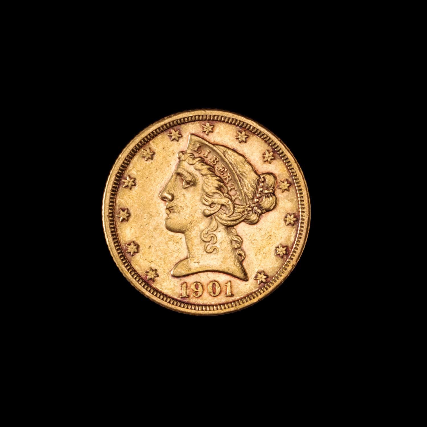 A United States 1901-S Liberty Head $5 Gold Coin