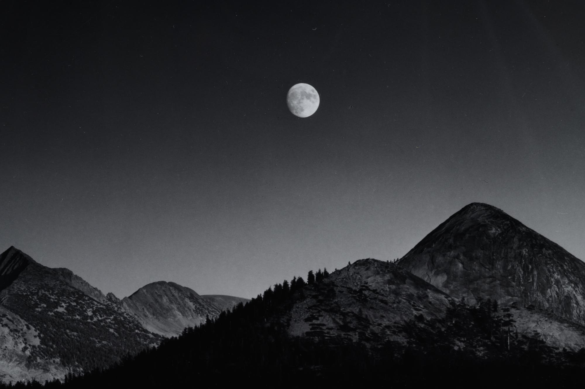 Sierra Nevada: Autumn Moon, The High Sierra From Glacier Point