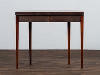 A Federal Figured and Floral Inlaid Mahogany Game Table