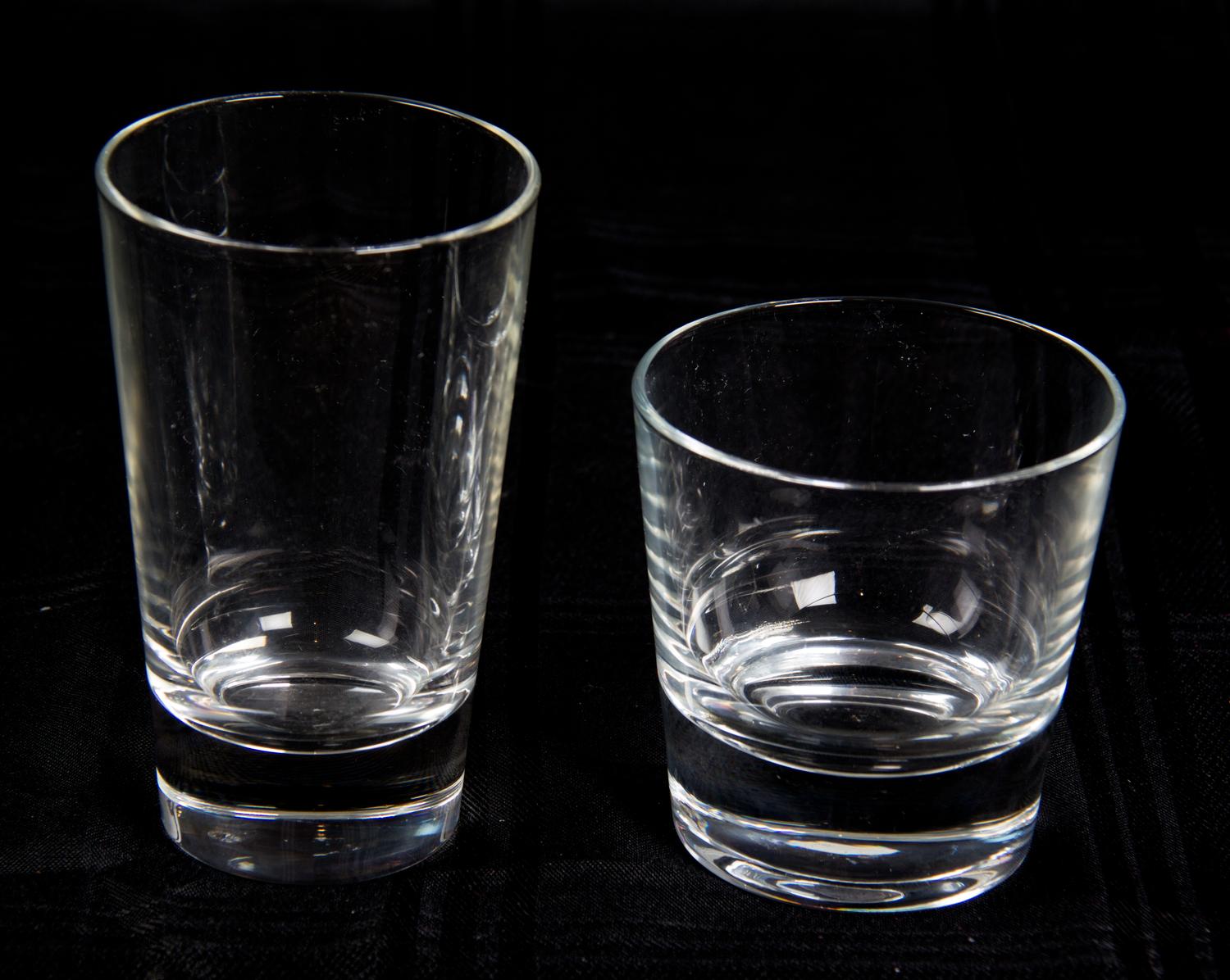 A Collection of Glassware Height of taller 5 1/2 inches.