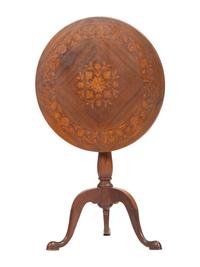 A George III Style Inlaid Mahogany Tilt-Top Table