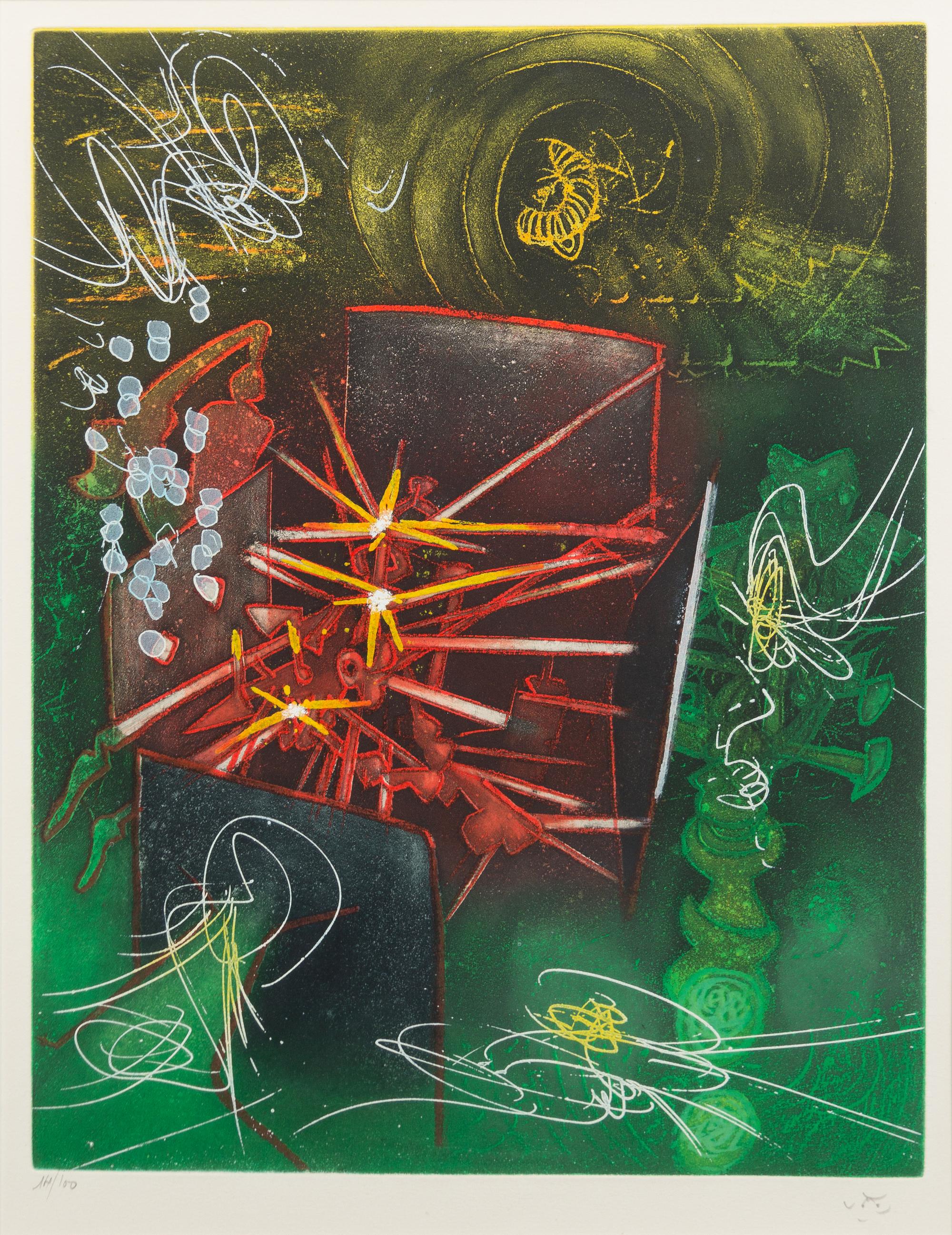 Roberto Matta, (Chilean, 1911-2002), Une saison en enfer, 1978 (portfolio consisting of 9 of the original 10 aquatints)