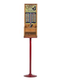An Exhibit Supply Co. 1 Cent Love Meter on Stand