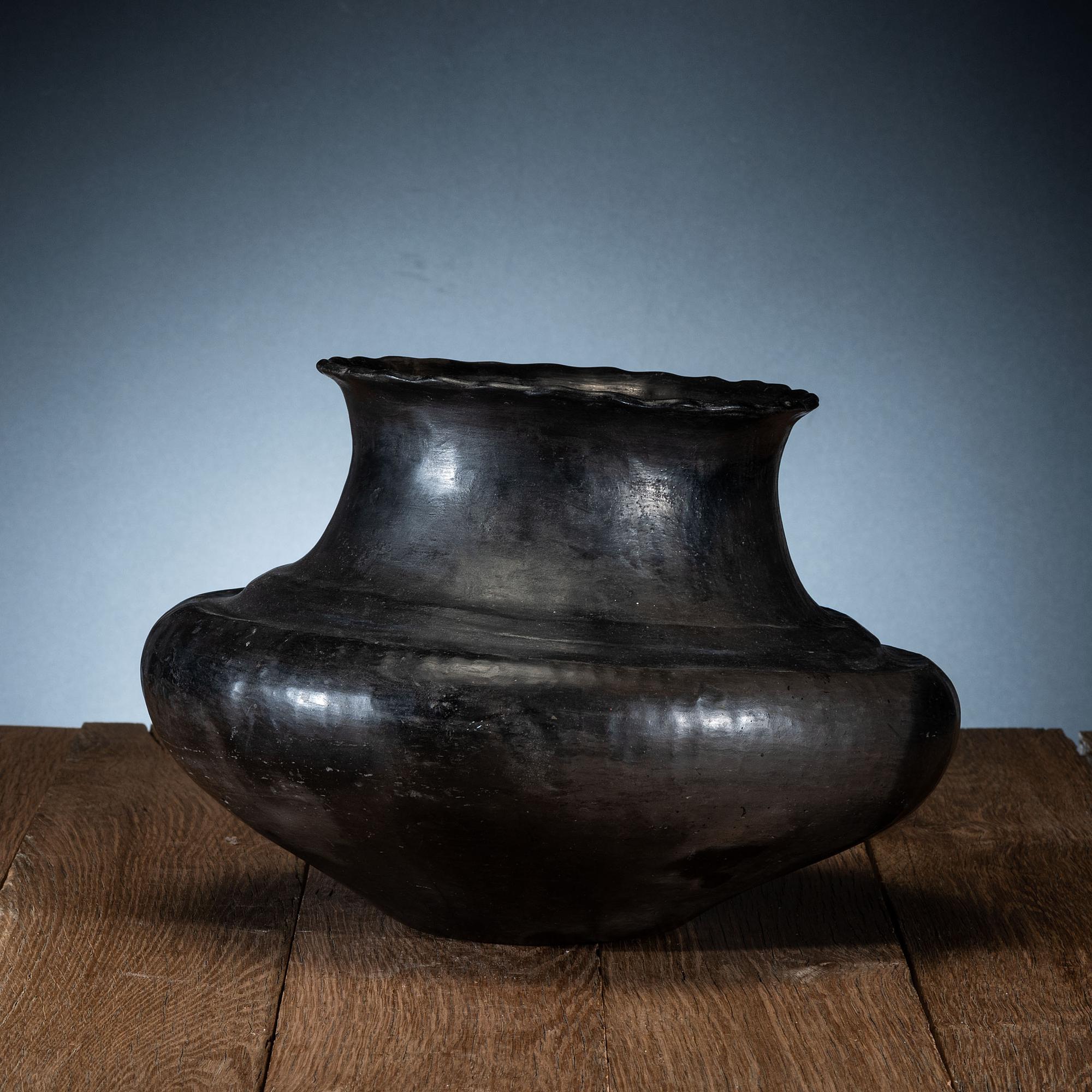 Ohkay Owingeh (San Juan) Blackware Pottery Olla