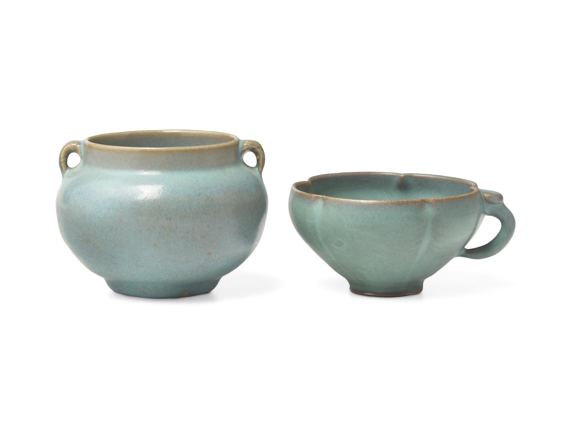 A Chinese Jun Style Cup and a Small Jar
