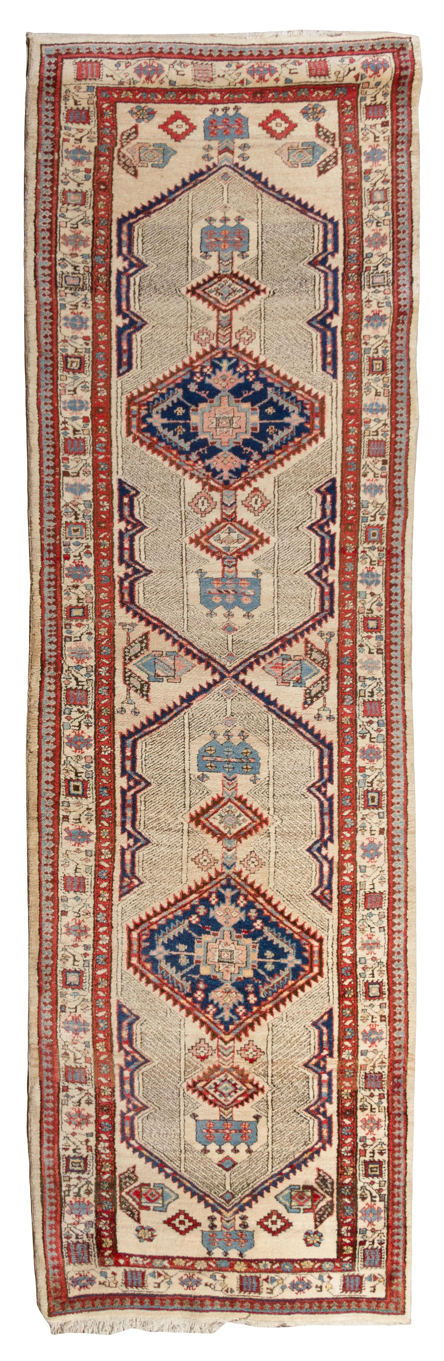 A Persian Serab Wool Runner 11 feet 4 3/4 inches x 3 feet 4 inches.