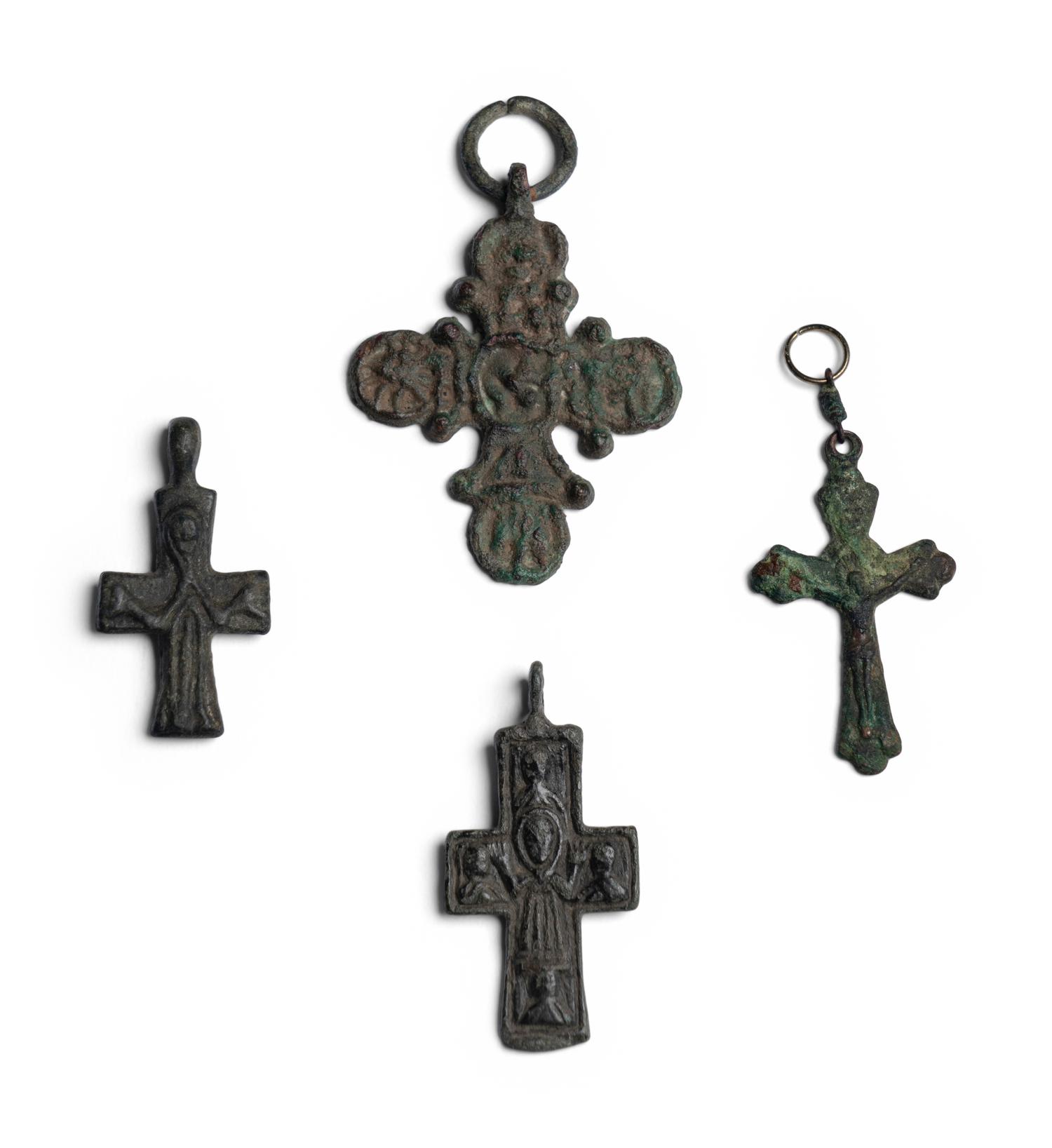 Four Byzantine Bronze Crosses