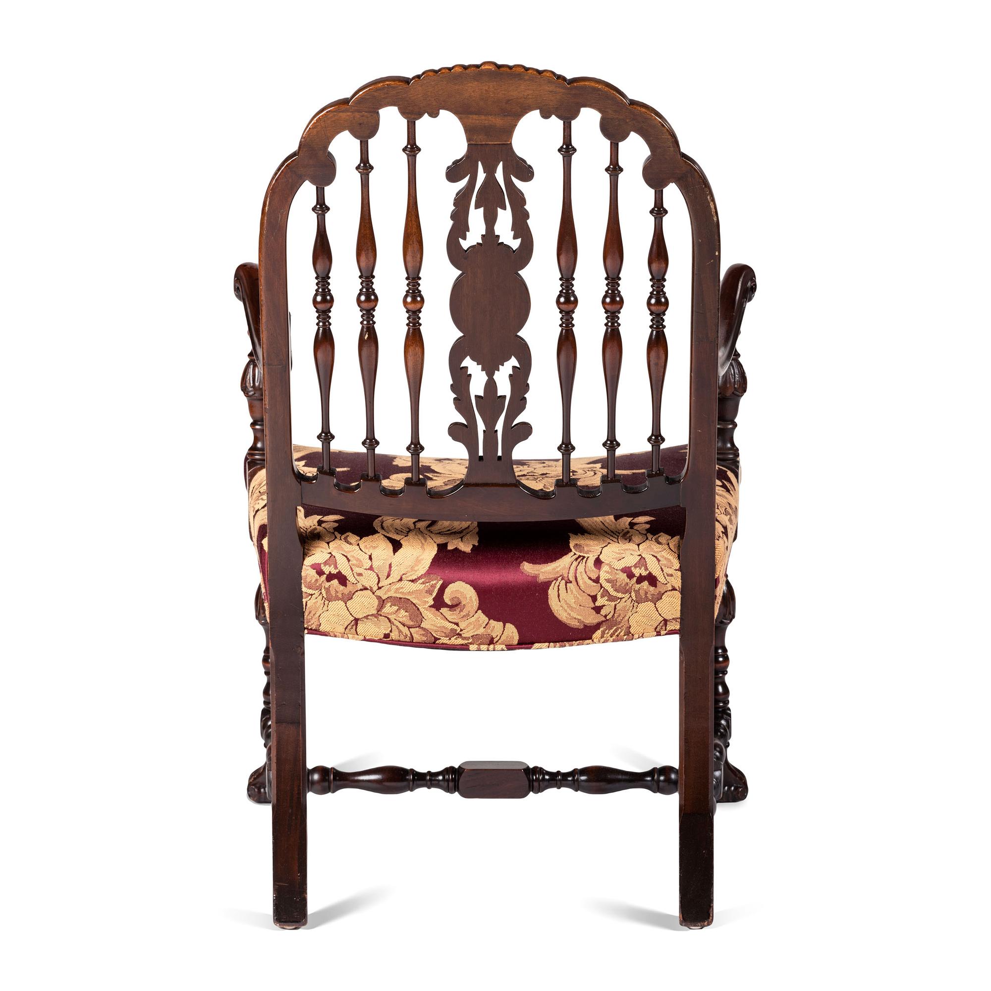 A Carved Oak Spindle Back Armchair