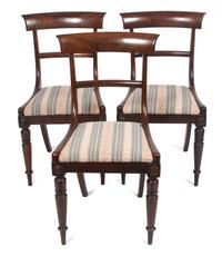 A Set of Eight Regency Rosewood Dining Chairs Height 33 inches.