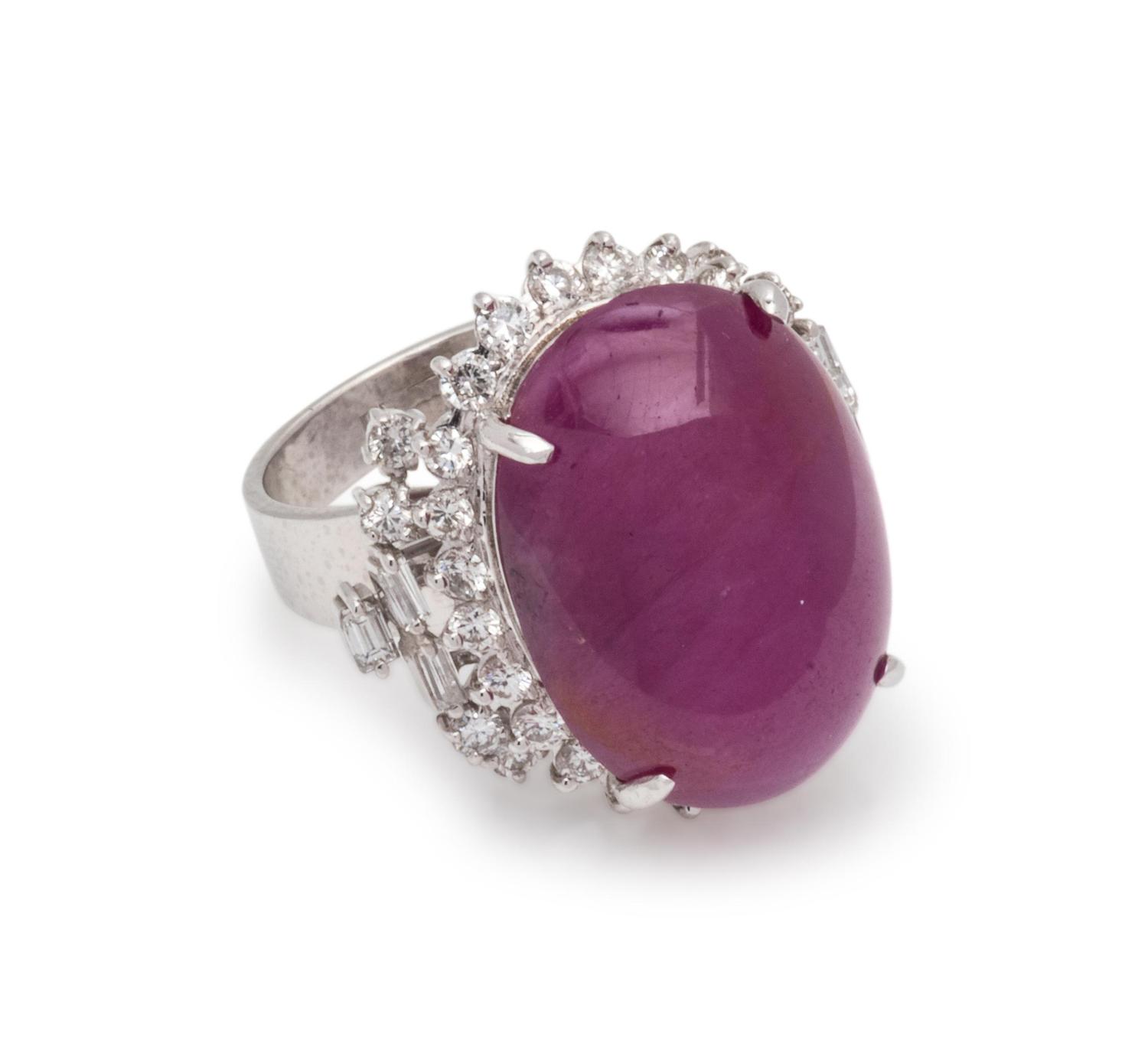 Burmese Ruby and Diamond Ring