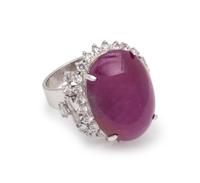 Burmese Ruby and Diamond Ring