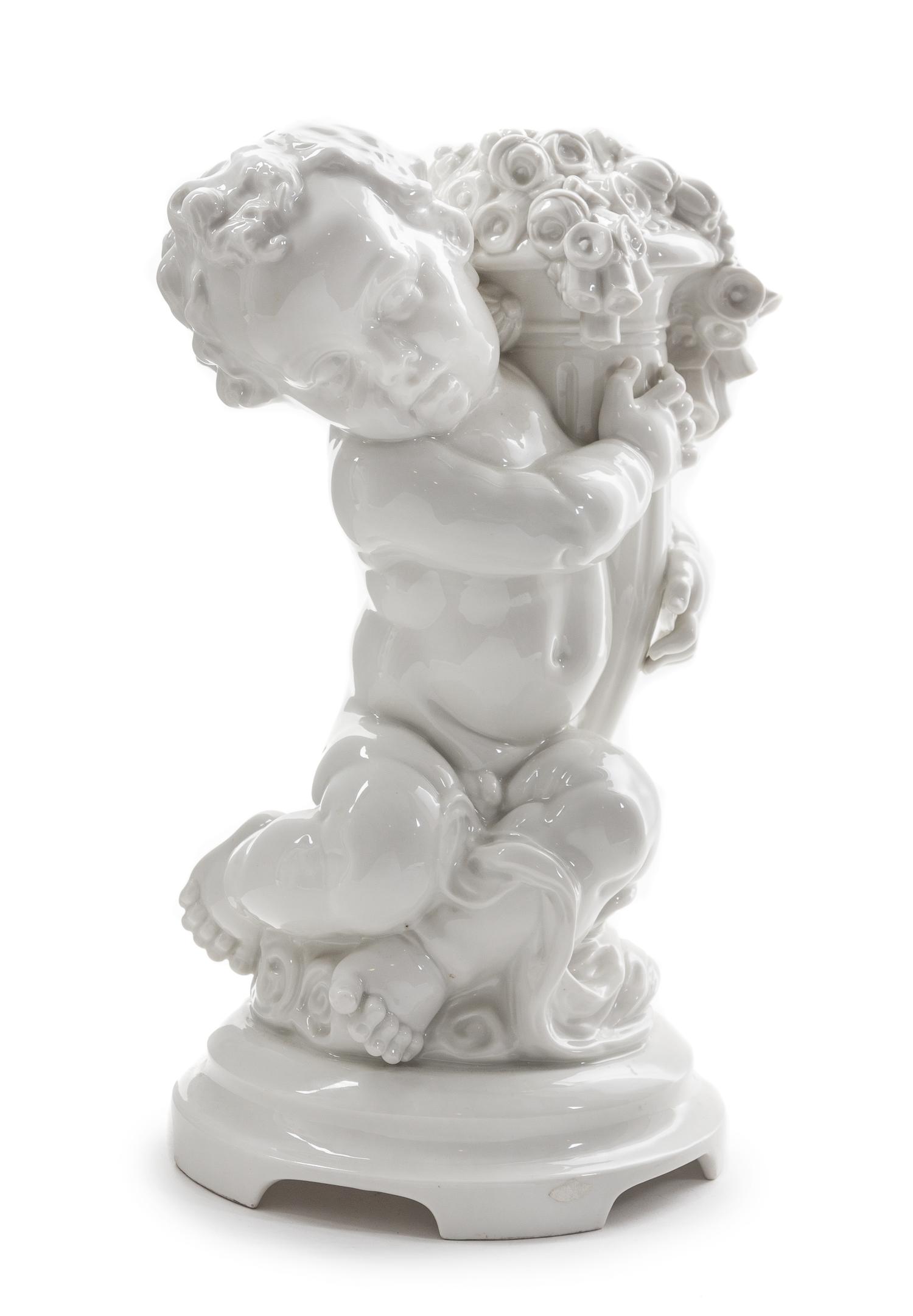 A Hutschenreuther Blanc-de-Chine Porcelain Figure Height 16 inches.
