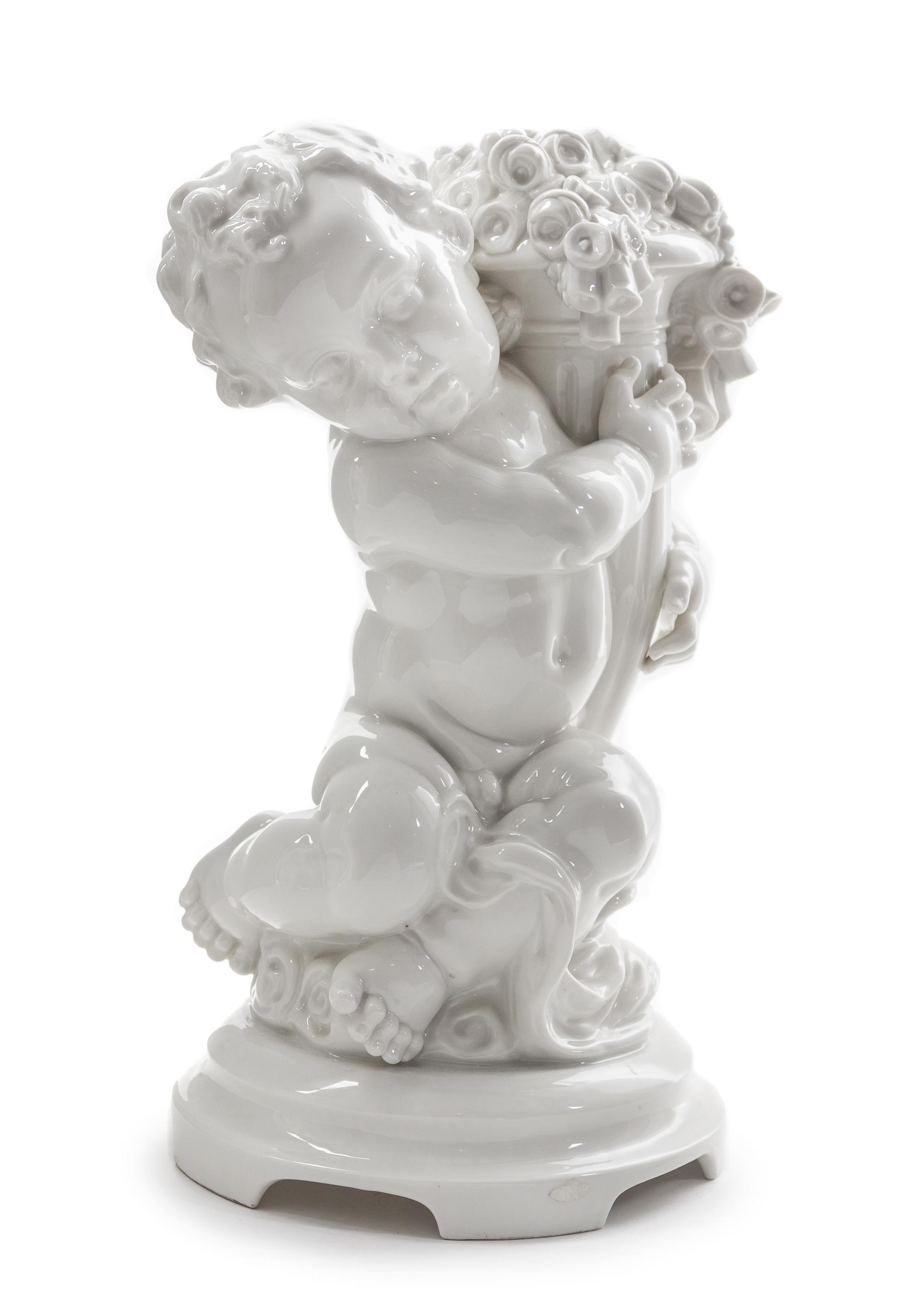 A Hutschenreuther Blanc-de-Chine Porcelain Figure Height 16 inches.