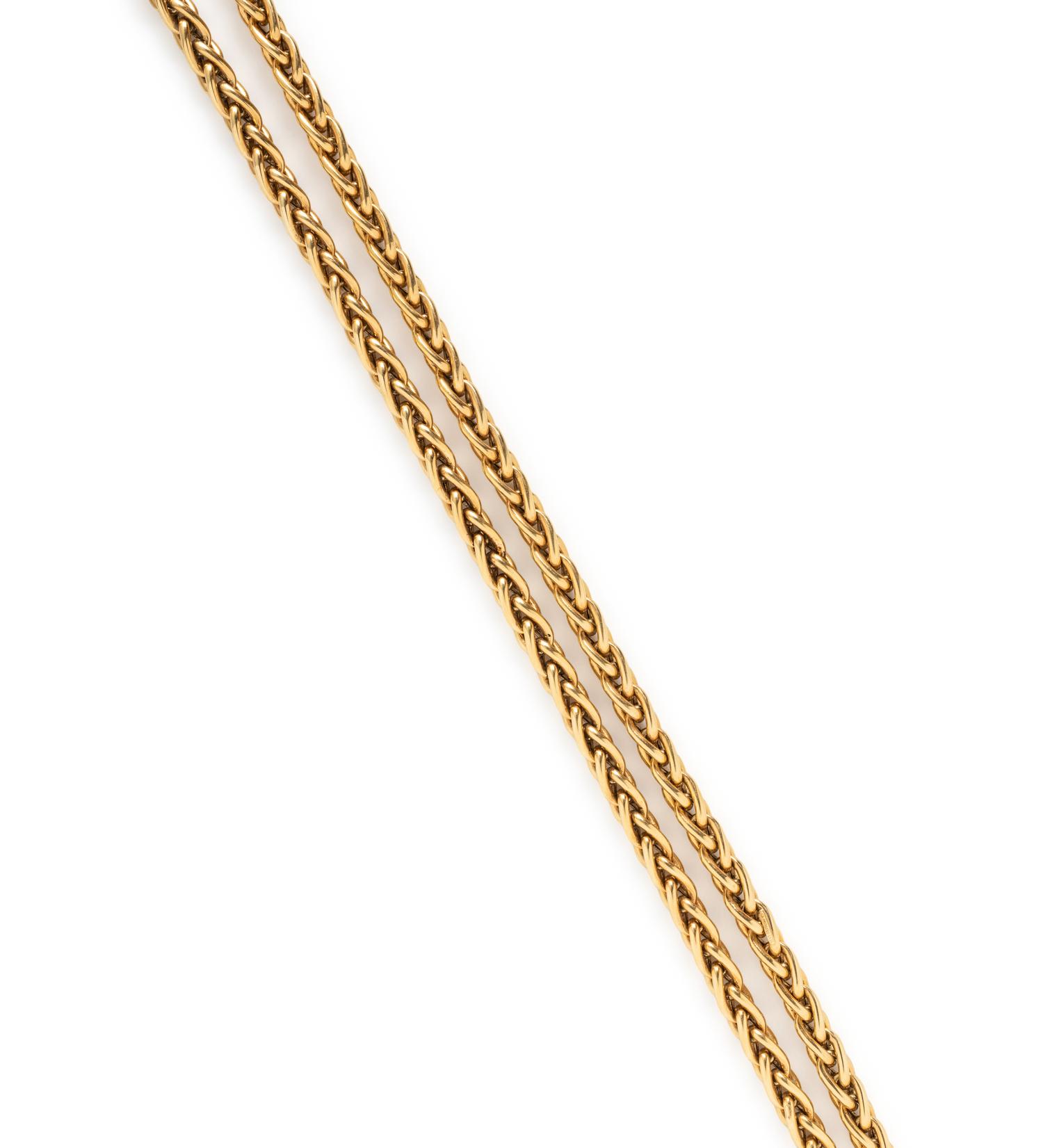 YELLOW GOLD LONG CHAIN NECKLACE