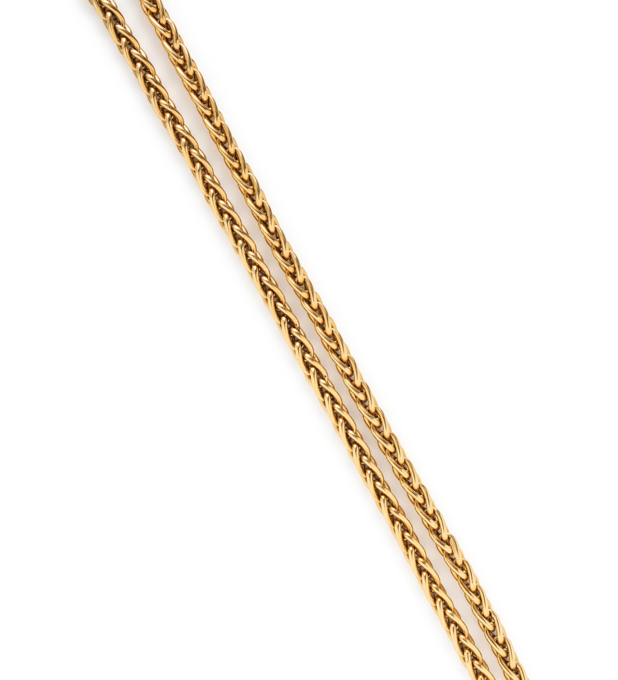 YELLOW GOLD LONG CHAIN NECKLACE