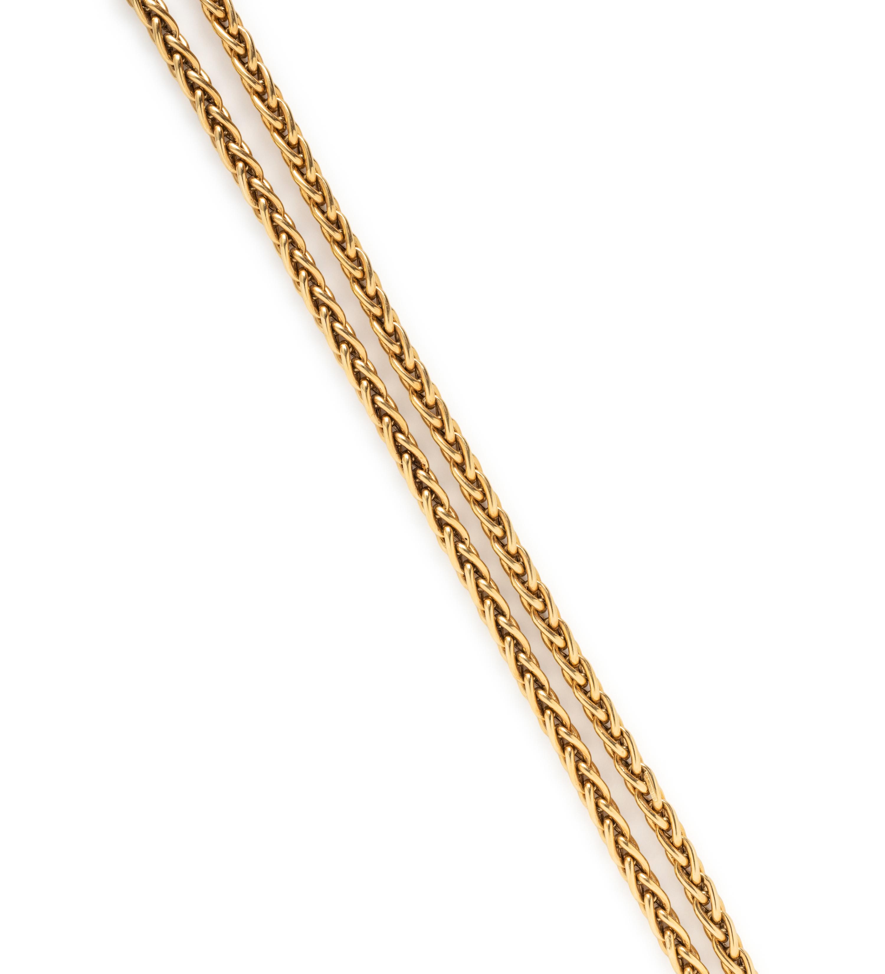 YELLOW GOLD LONG CHAIN NECKLACE