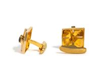YELLOW GOLD, DIAMOND AND SAPPHIRE CUFFLINKS
