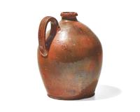A Green and Yellow-Glazed Incised Redware Jug, 19th Century