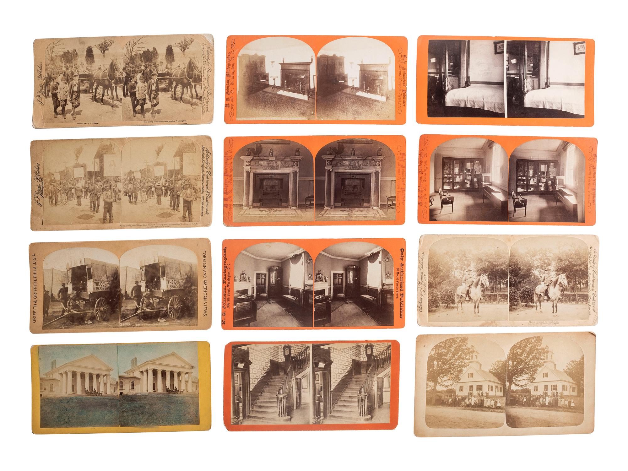 [EARLY PHOTOGRAPHY]. A collection of 19th-early 20th century stereoviews and CDVs, incl. images of Washington, DC, the Smithsonian Institution, politicians and public events.