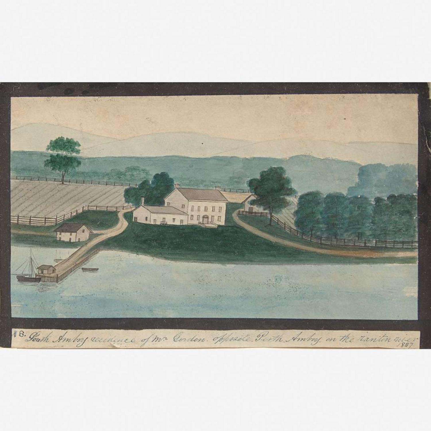 American School 19th century Two works: Views of South Amboy, New Jersey, one dated "1827"