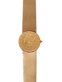 18K YELLOW GOLD US $20 COIN WATCH
