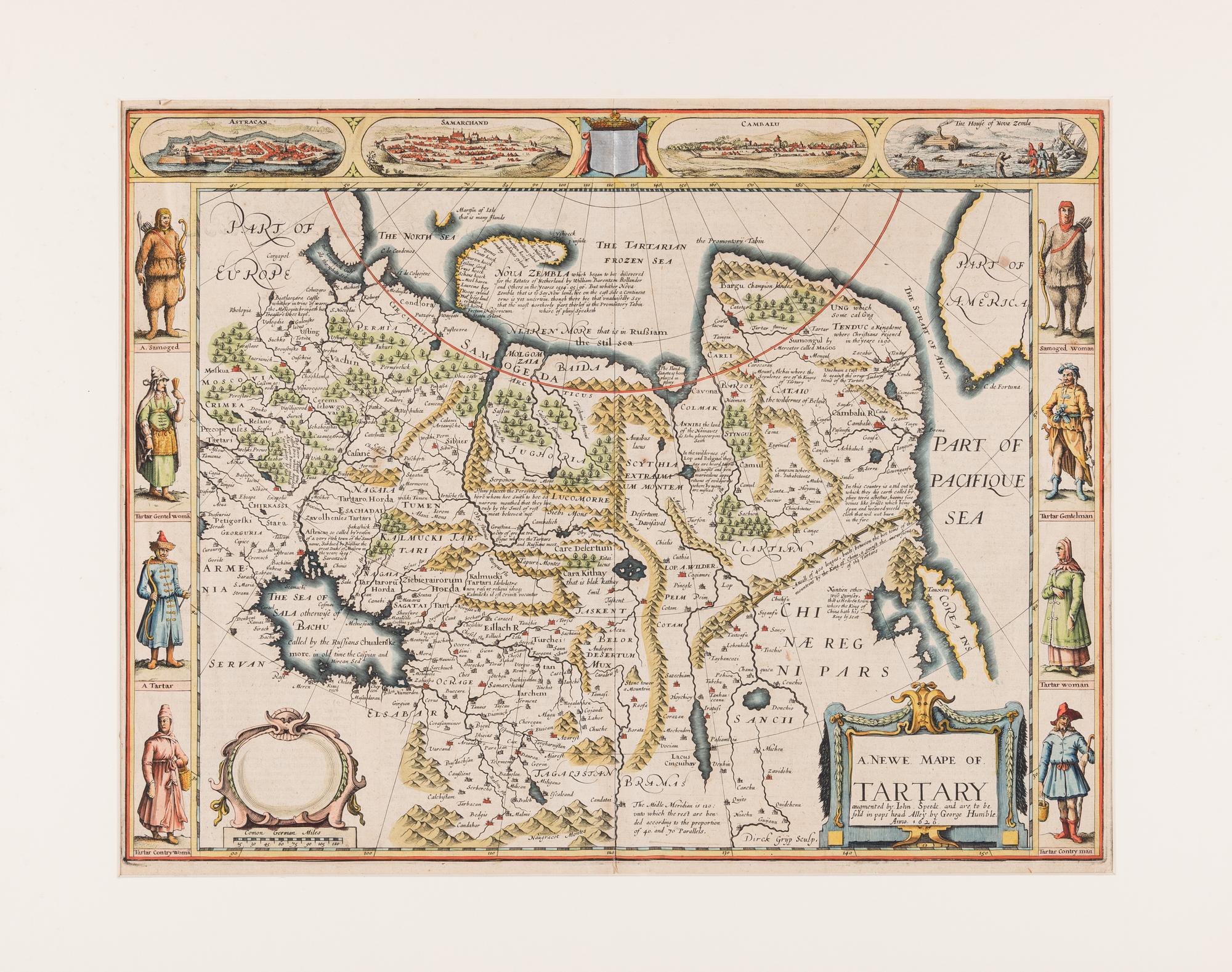 SPEED, John (1552-1629). A Newe Mape of Tartary . London: G. Humble, 1626 (but later).