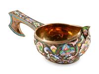 A Russian Silver and Enamel Kovsh — Early 20th Century