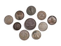 [EXONUMIA] Ten Silver and Silvered-Metal Commemorative Medallions of French Interest