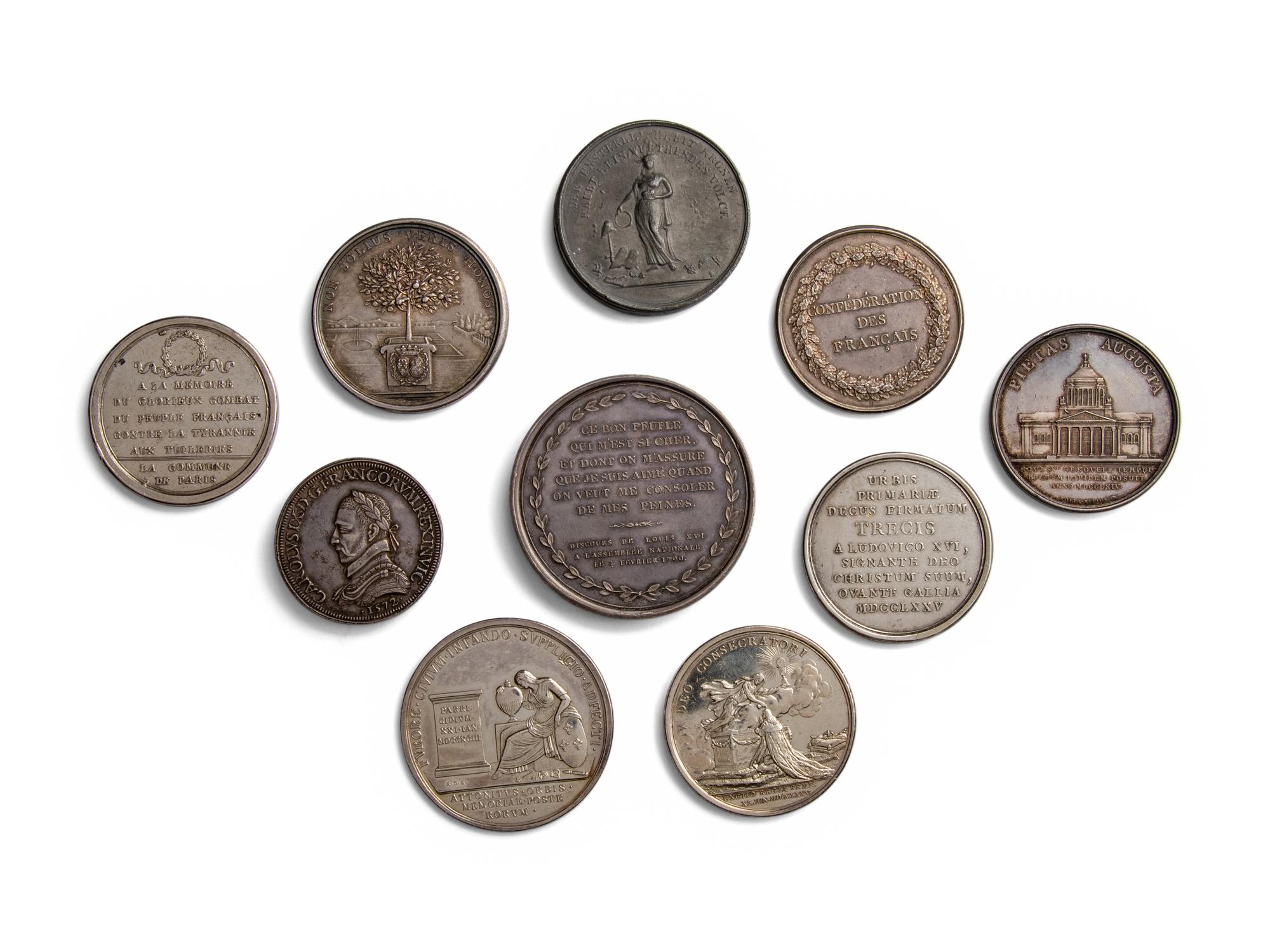 [EXONUMIA] Ten Silver and Silvered-Metal Commemorative Medallions of French Interest