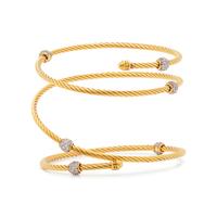 YELLOW GOLD AND DIAMOND COIL BRACELET