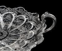 An American Silver Mounted Etched Glass Center Bowl