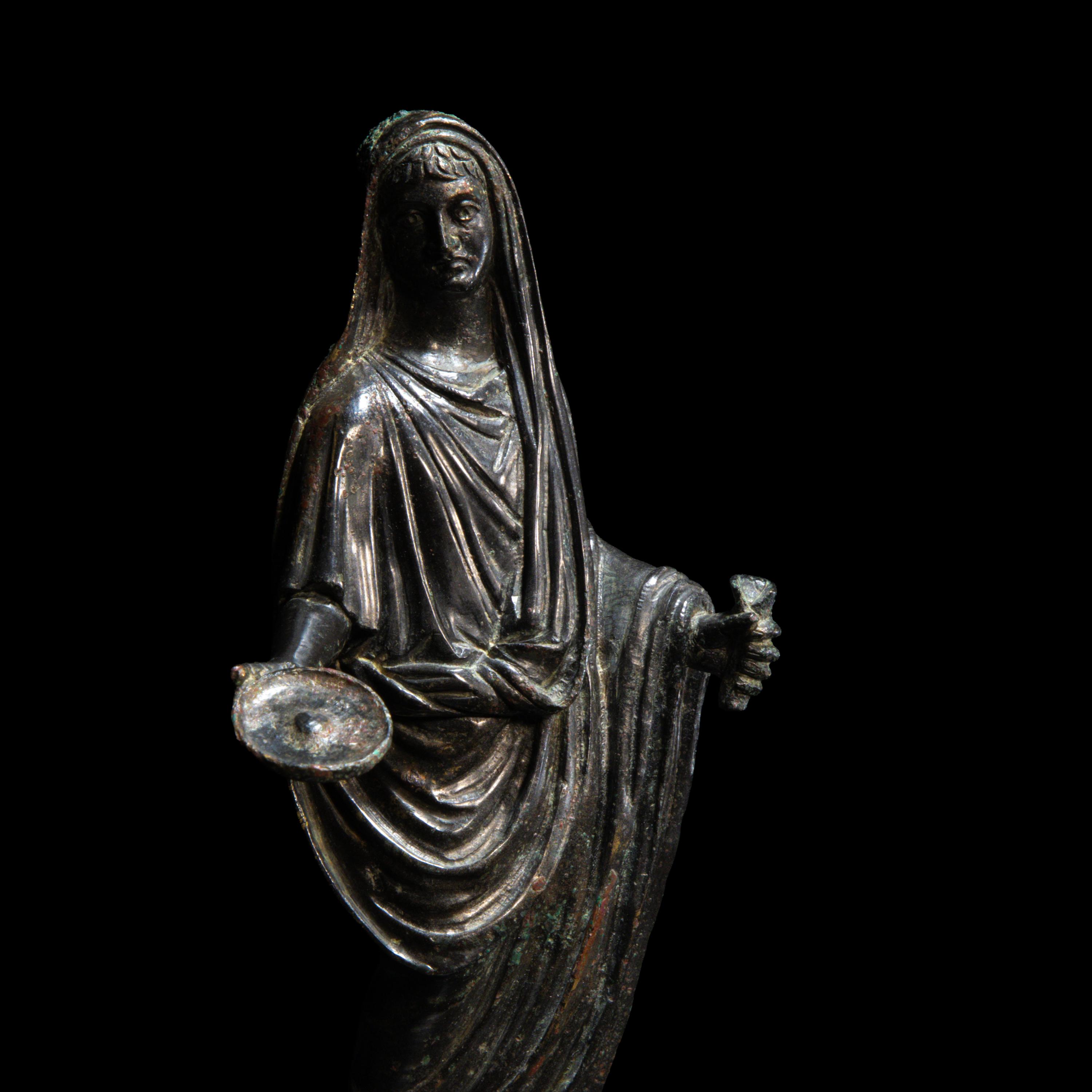 A Roman Bronze Togatus