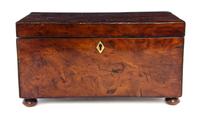 A Georgian Walnut Tea Caddy, Width 11 inches.