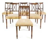 A Set of Six Regency Style Mahogany Dining Chairs Height 36 inches. — EARLY 20TH CENTURY