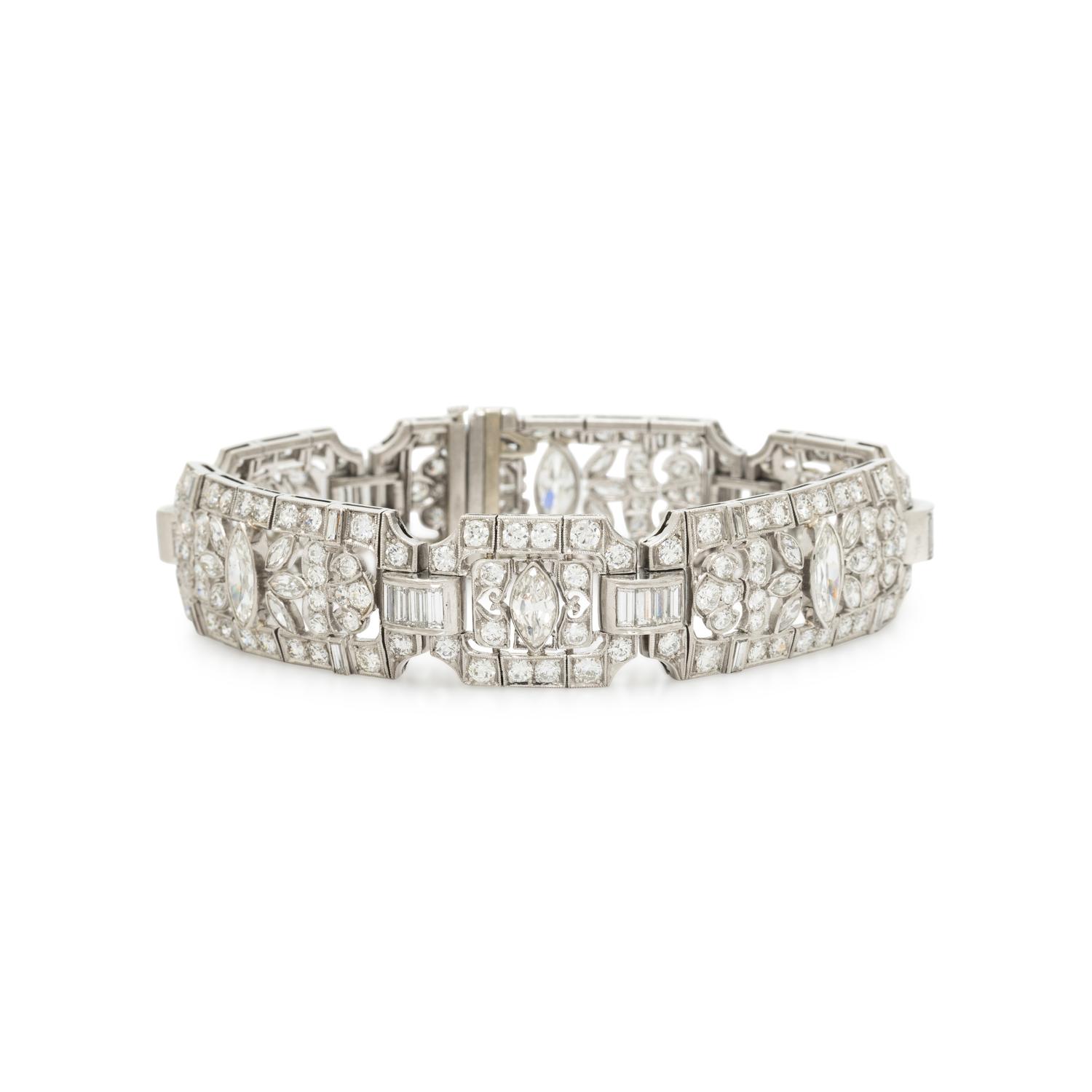 ART DECO, PLATINUM AND DIAMOND BRACELET