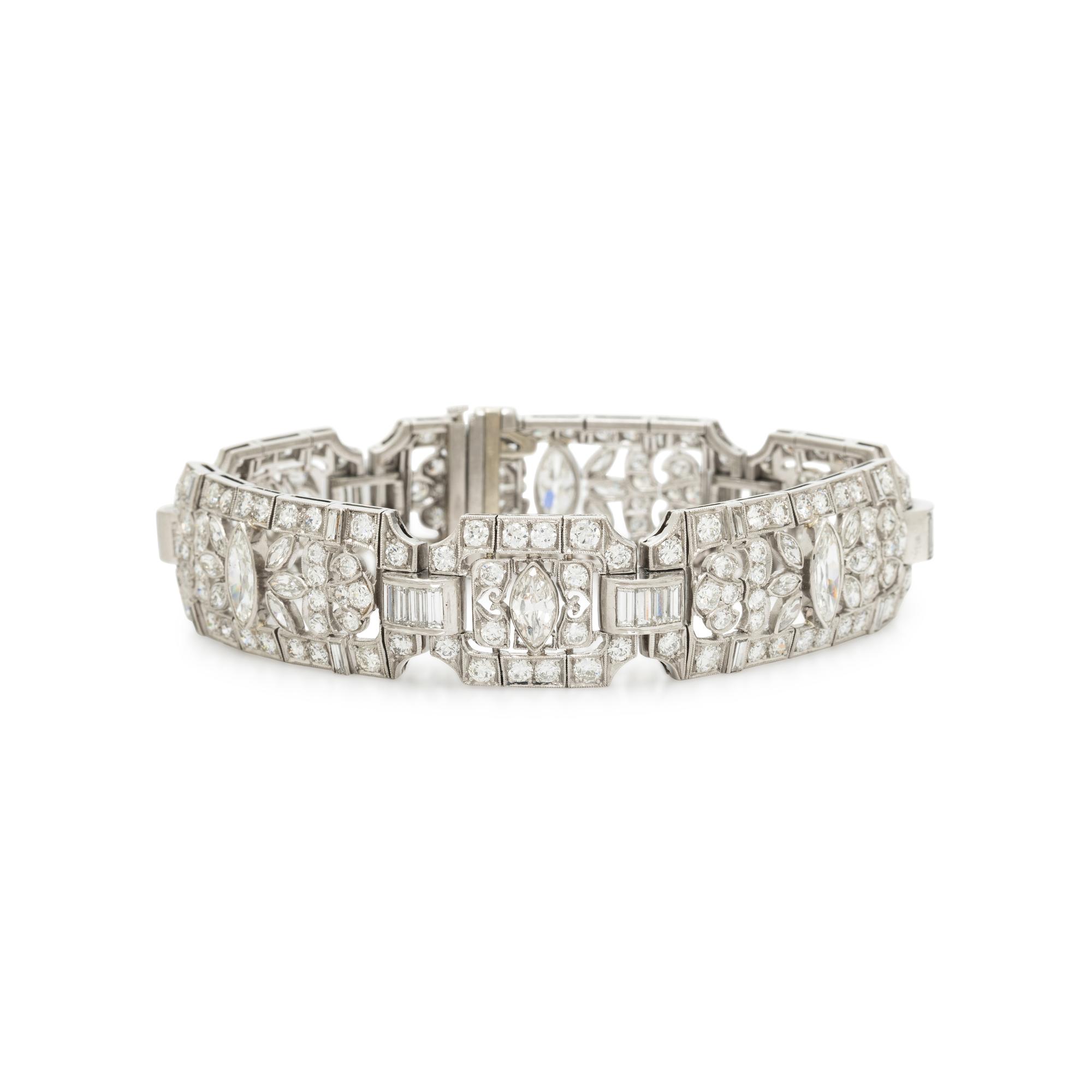 ART DECO, PLATINUM AND DIAMOND BRACELET