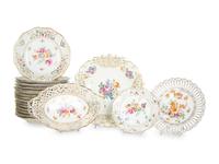 A Group of Schulmann Dresden Porcelain Dinnerware